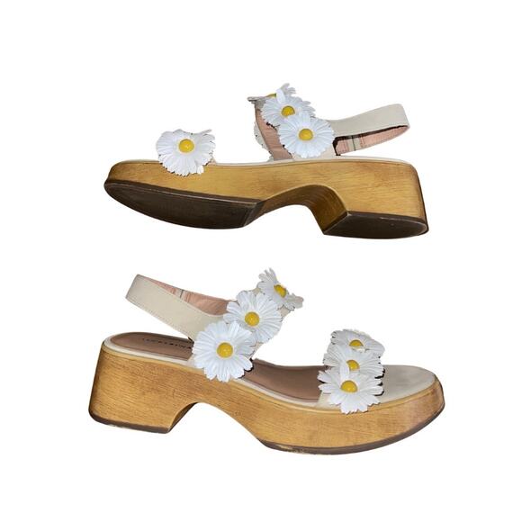 Lucky Brand Juleii Daisy Clog Boho Slingback Sandal Chunky Block Heel Size 9 - Picture 2 of 4